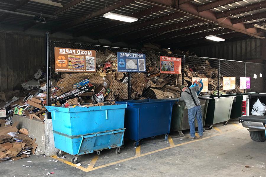 The Northwest Recycling Center opened in June after the University converted it from a pelletizing operation, realizing several efficiencies in the process. The Recycling Center accepts plastics, aluminum, mixed paper, cardboard and glass. (Northwest Missouri State University photo)